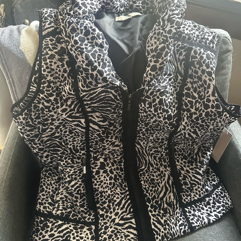 Laura Ashley Black and White Patterned Vest